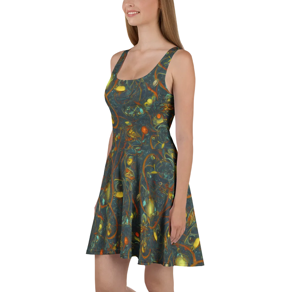 Deepwater Fire on Skater Dress — Left