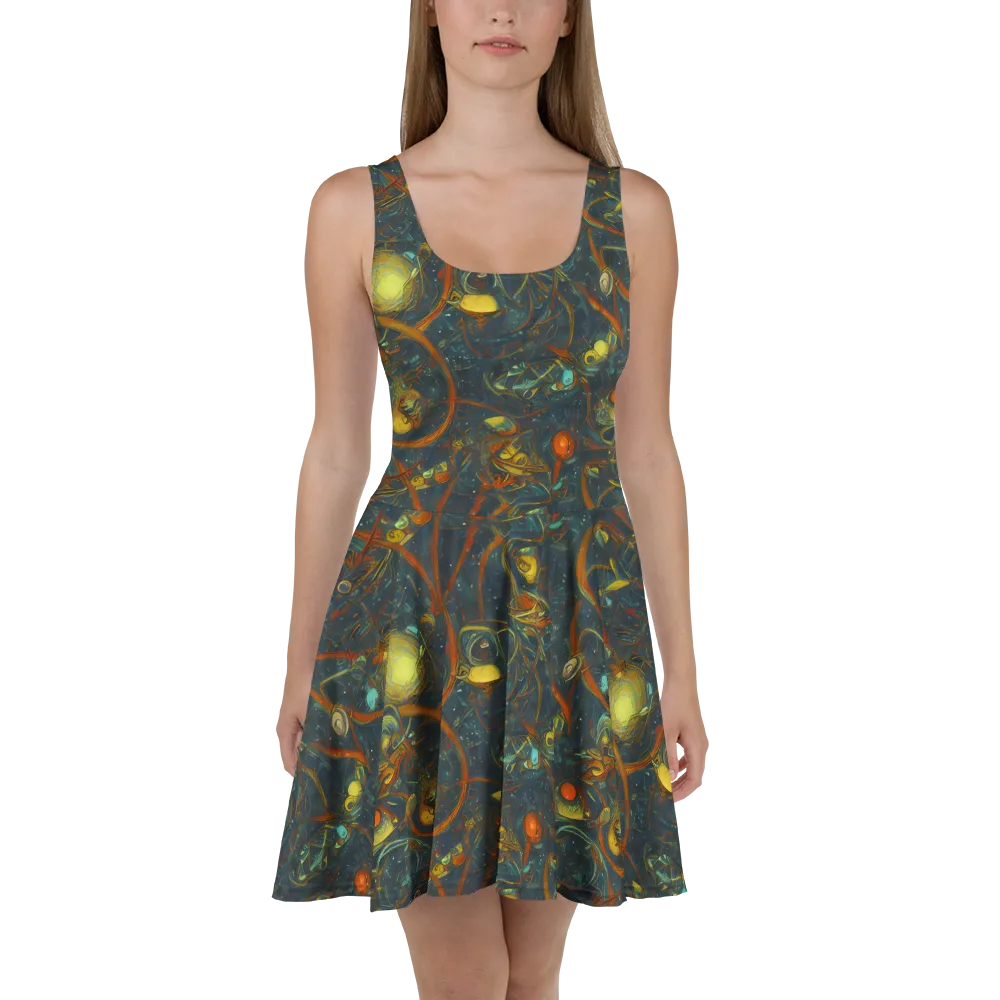Deepwater Fire on Skater Dress — Front