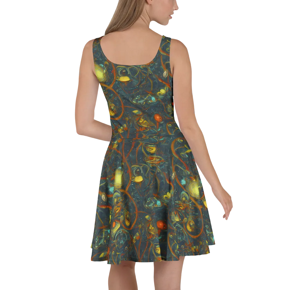 Deepwater Fire on Skater Dress — Back