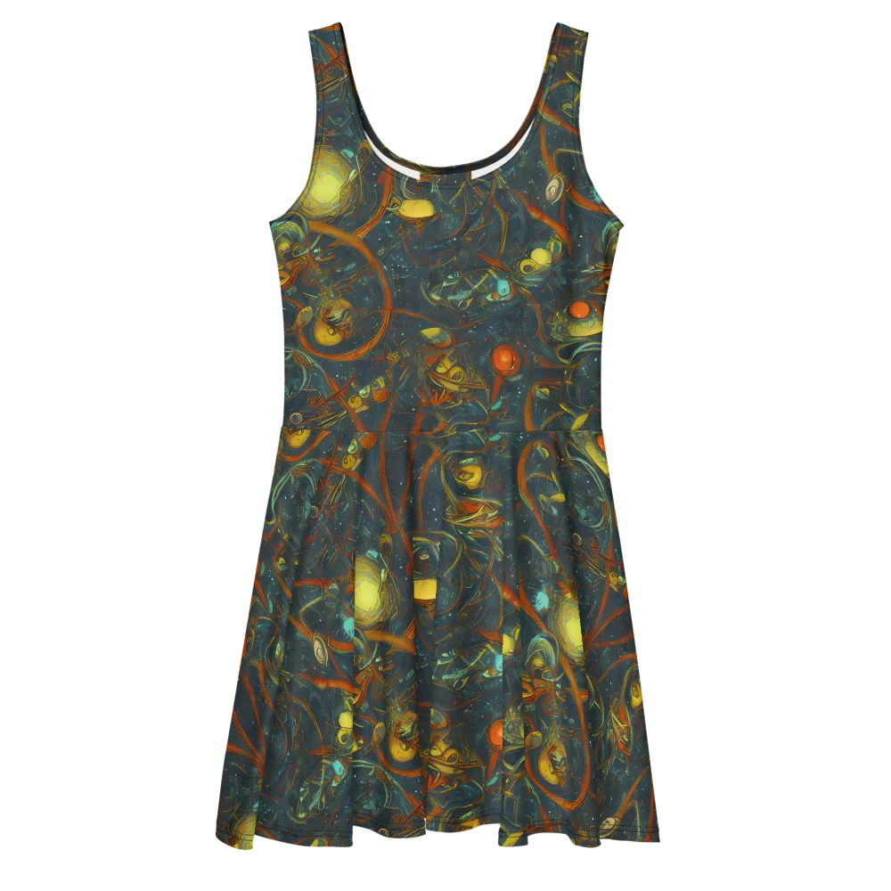 Deepwater Fire on Skater Dress — Front