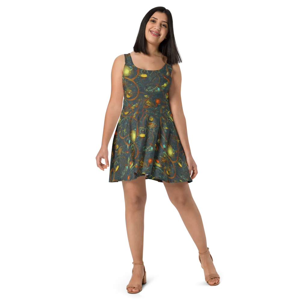 Deepwater Fire on Skater Dress — Front