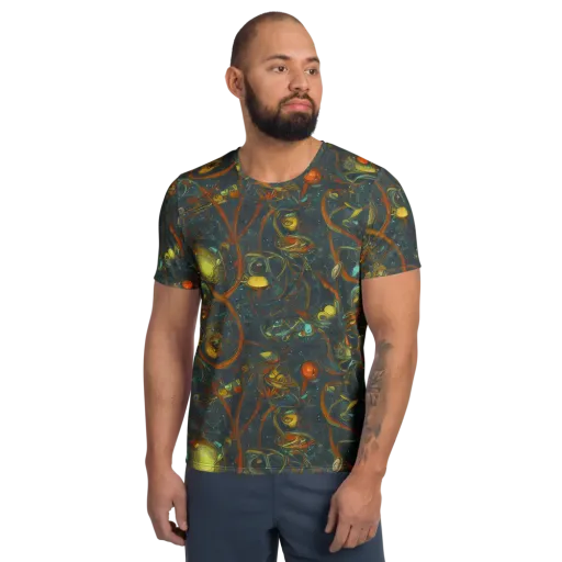 Deepwater Fire on a Men's Athletic T-Shirt
