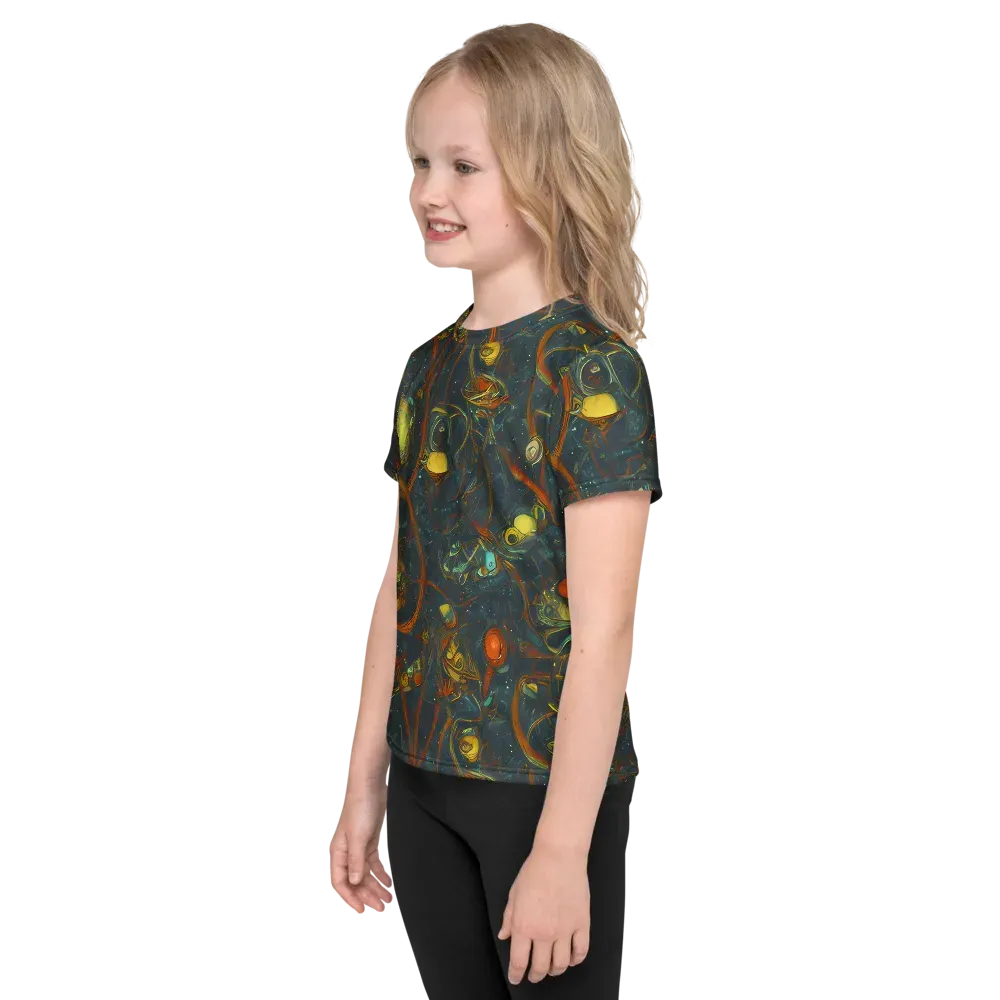 Deepwater Fire on Kids Crew Neck T-Shirt — Left