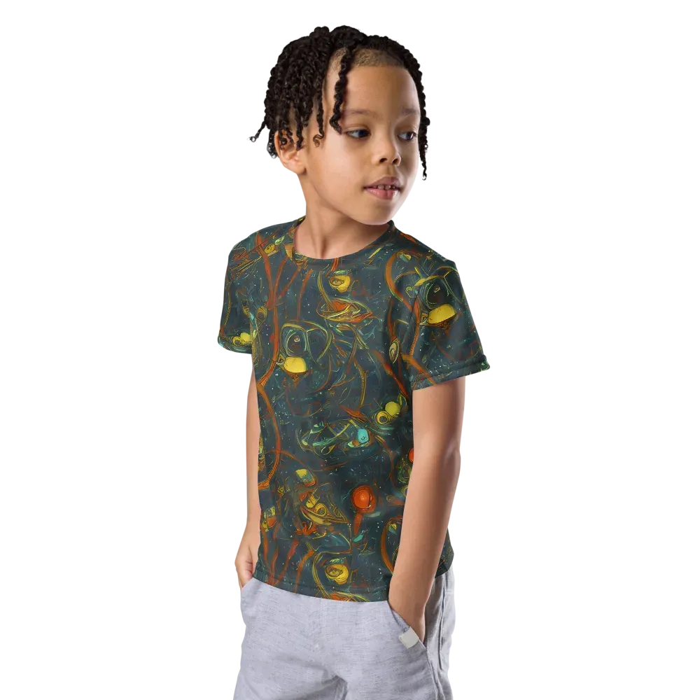 Deepwater Fire on Kids Crew Neck T-Shirt — Left Front
