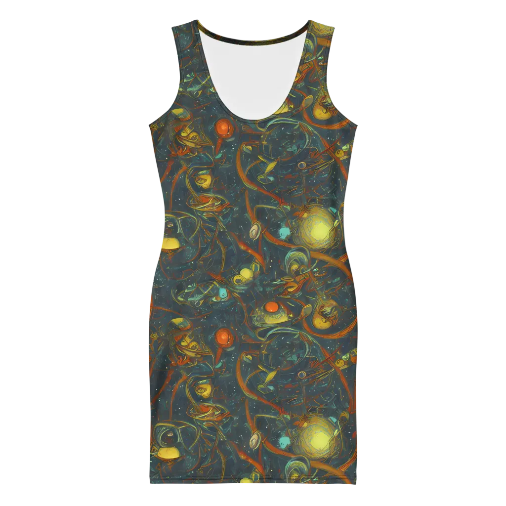 Deepwater Fire on Bodycon Dress — Front
