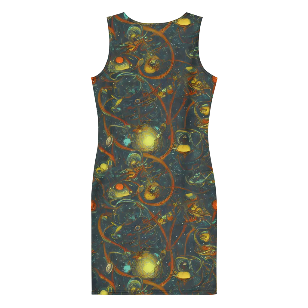 Deepwater Fire on Bodycon Dress — Back