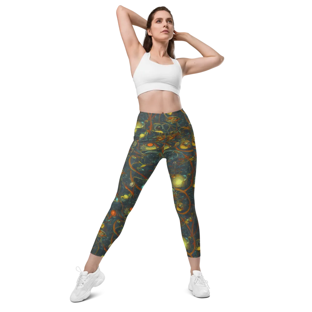 Deepwater Fire on Leggings with Pockets — Front