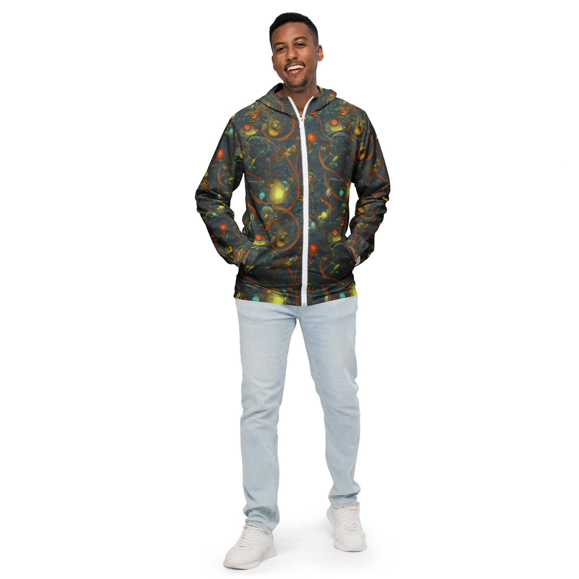 Deepwater Fire on Men's Windbreaker — Front