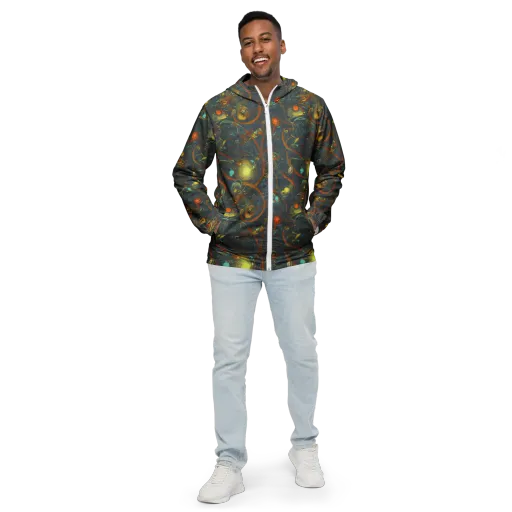 Deepwater Fire on a Men's Windbreaker