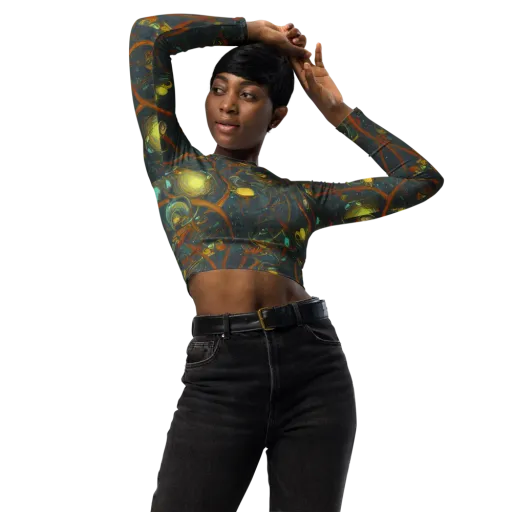 Deepwater Fire on a Long Sleeve Crop Top