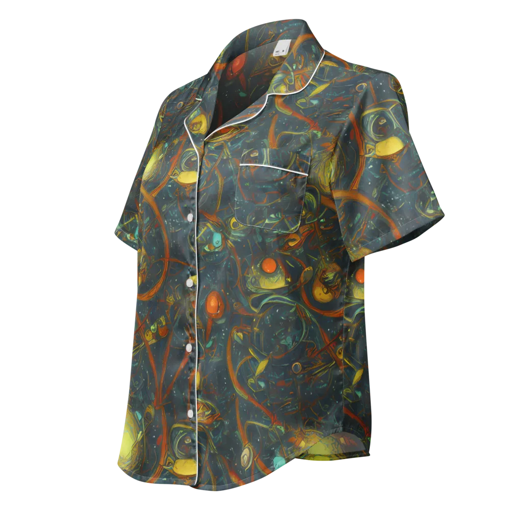 Deepwater Fire on Women's Short Sleeve Pajama Top — Left Front