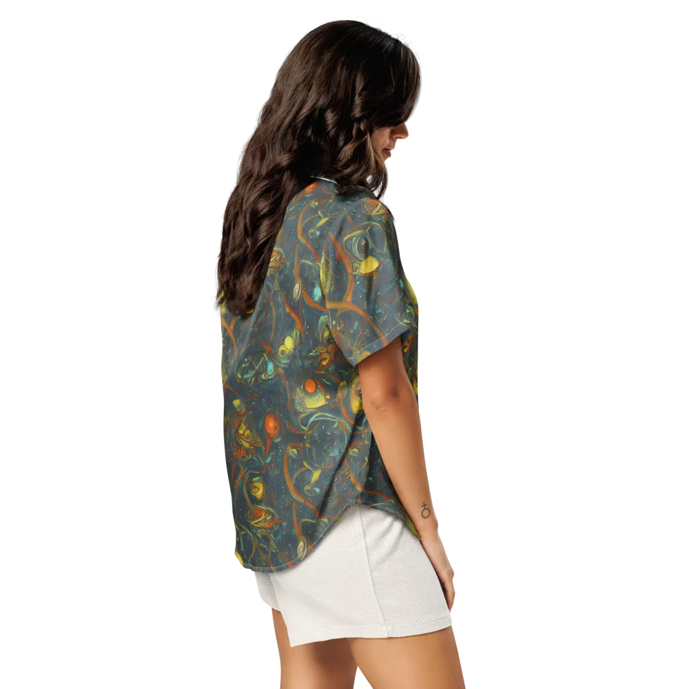 Deepwater Fire on Women's Short Sleeve Pajama Top — Right Back