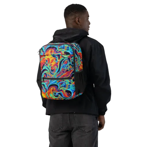 Cyan Ember Maze on a Utility Backpack