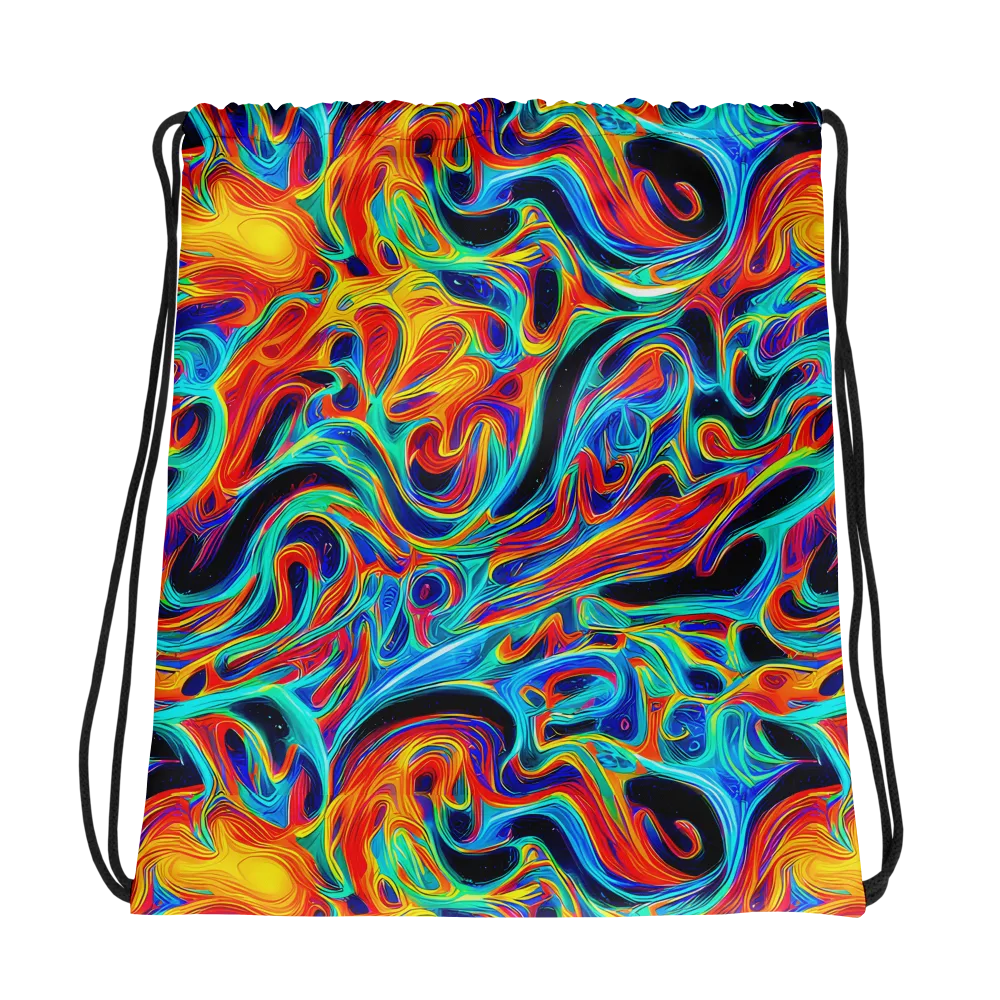 Cyan Ember Maze on Drawstring Bag — Photo