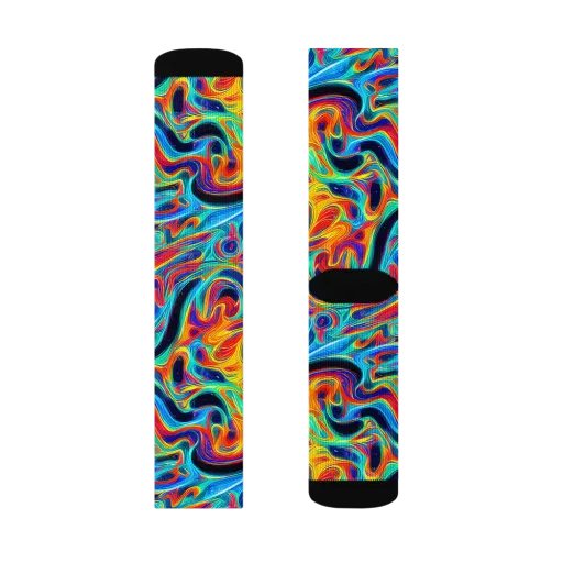 Cyan Ember Maze on a Socks