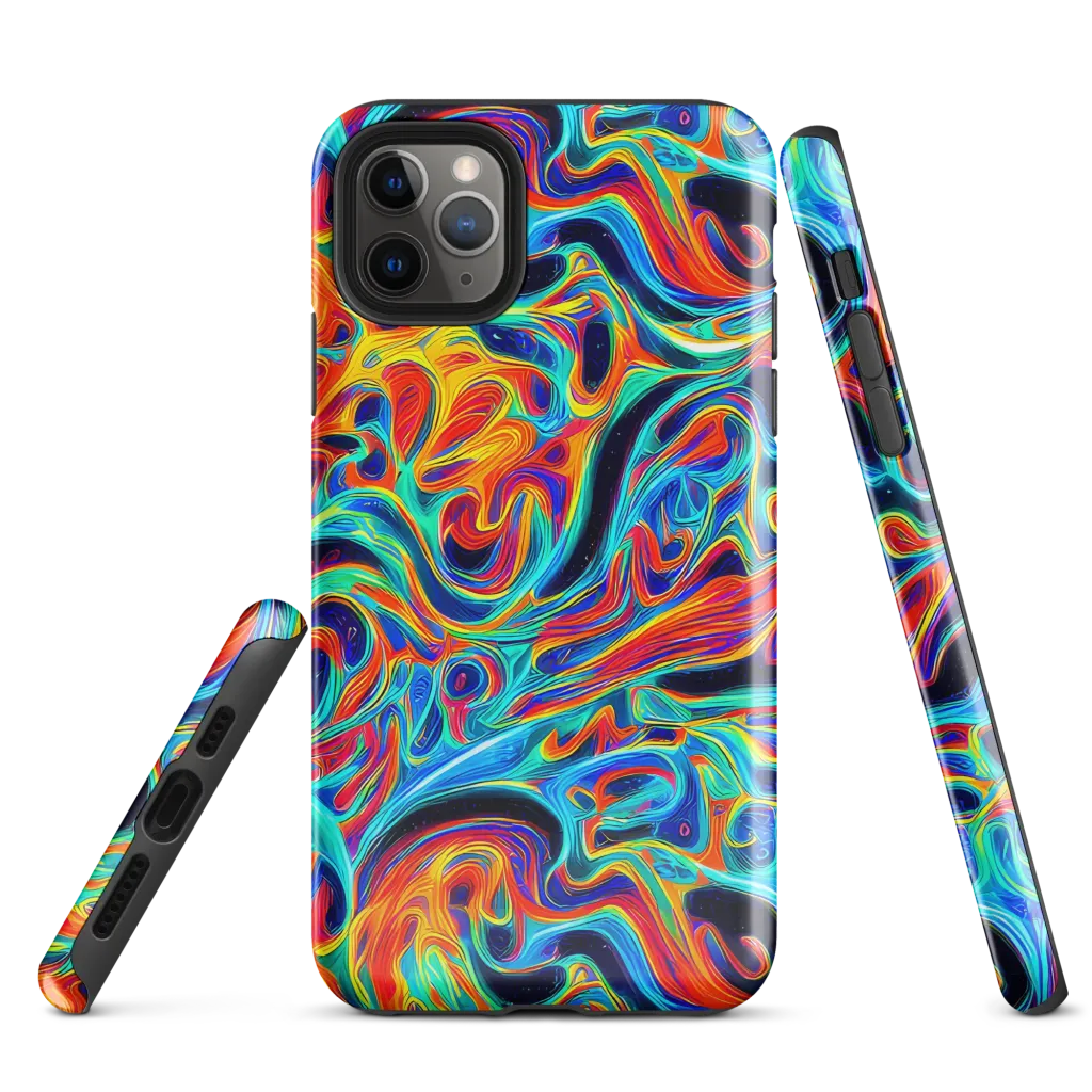 Cyan Ember Maze on Tough Case for iPhone® — Front