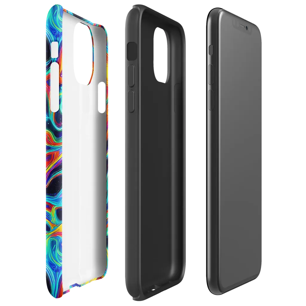 Cyan Ember Maze on Tough Case for iPhone® — Right