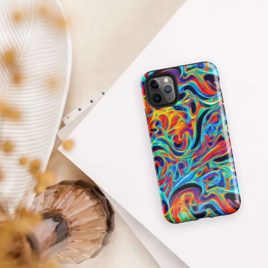 Cyan Ember Maze on Tough Case for iPhone® — Front