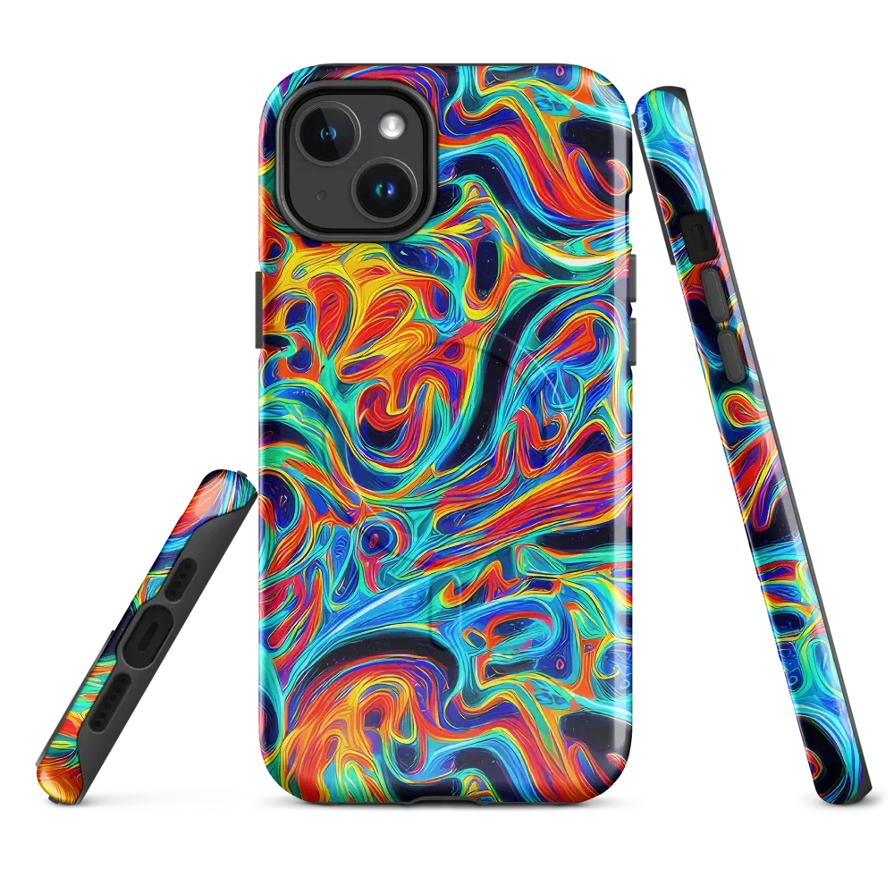 Cyan Ember Maze on MagSafe Tough Case for iPhone® — Front
