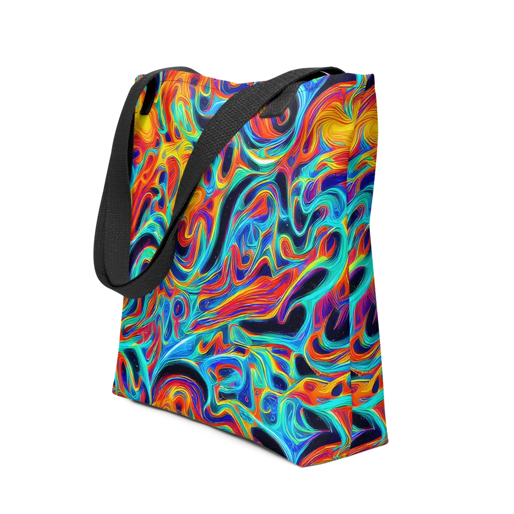 Cyan Ember Maze on Tote Bag — Front