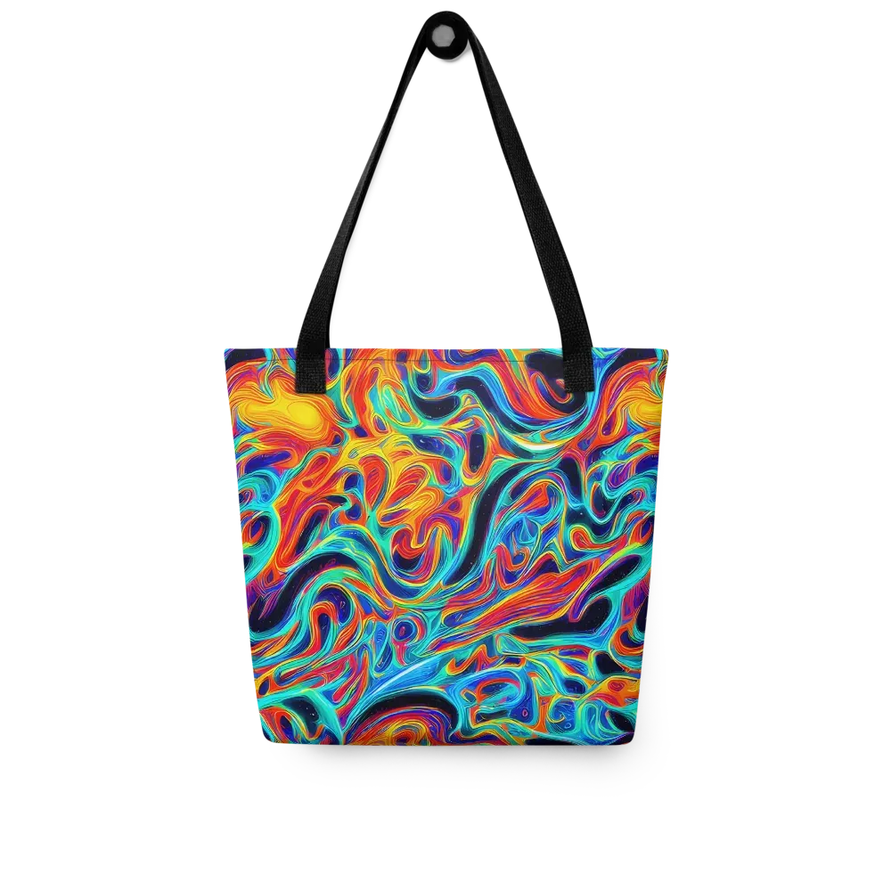 Cyan Ember Maze on Tote Bag — Front