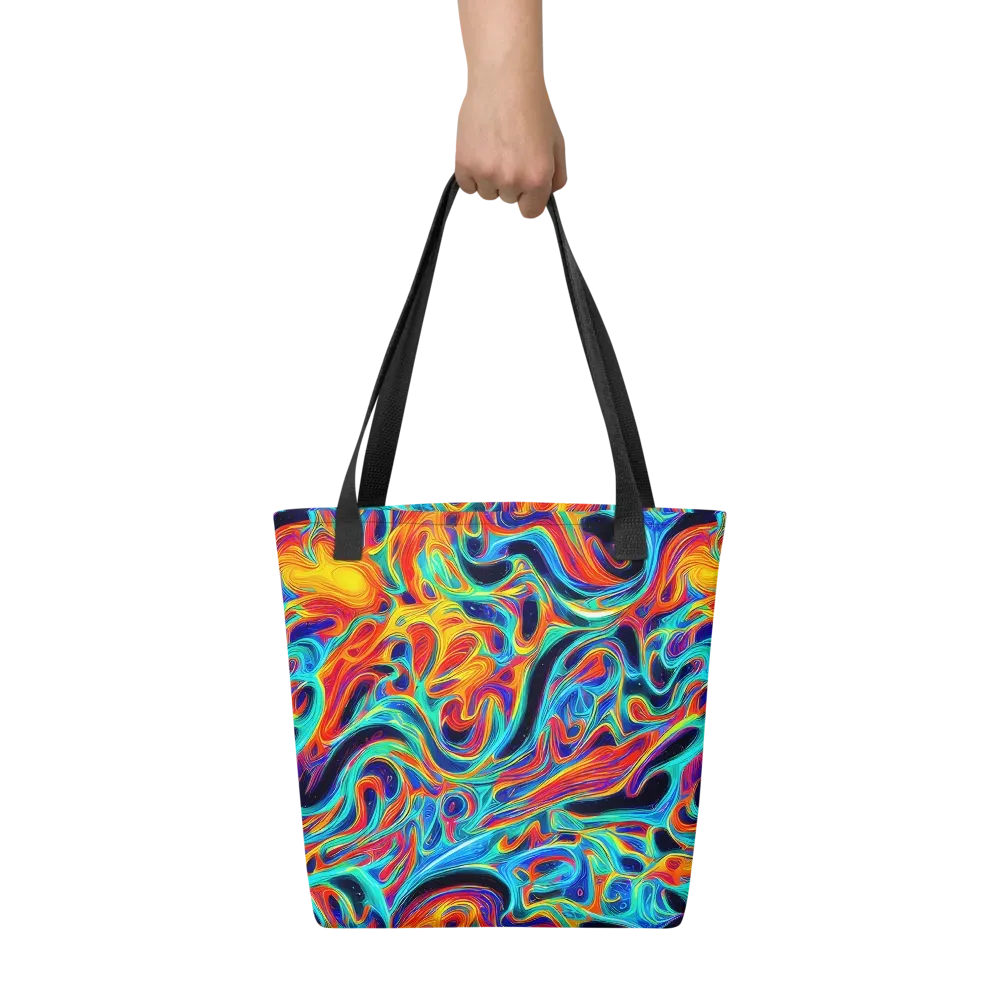 Cyan Ember Maze on Tote Bag — Front