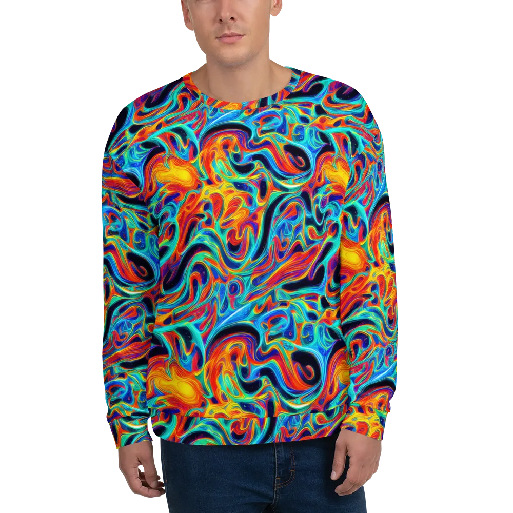 Cyan Ember Maze on Sweatshirt — Front
