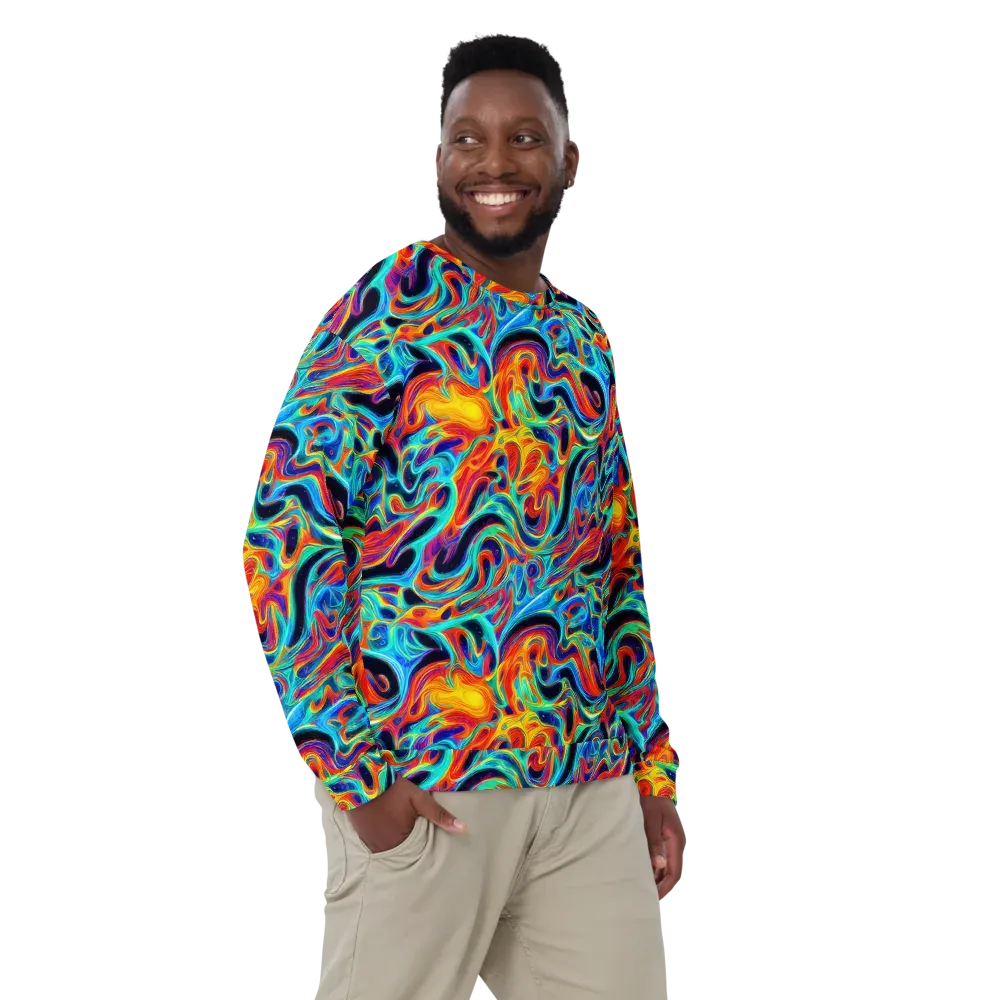 Cyan Ember Maze on Sweatshirt — Front