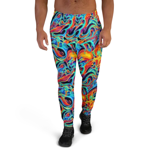Cyan Ember Maze on a Men's Joggers