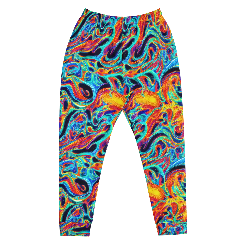 Cyan Ember Maze on Men's Joggers — Front