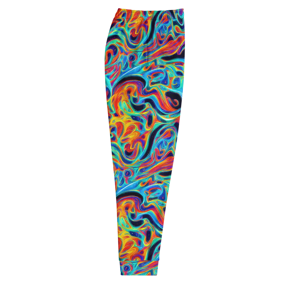Cyan Ember Maze on Men's Joggers — Right