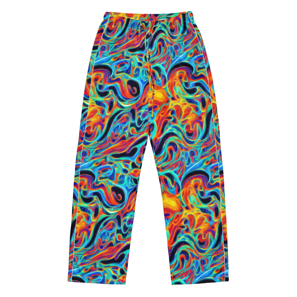Cyan Ember Maze on Women's Pajama Pants — Front