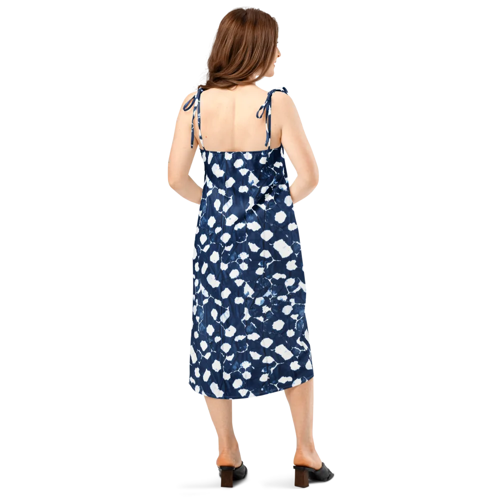 Shibori Midnight on Slip Dress — Back