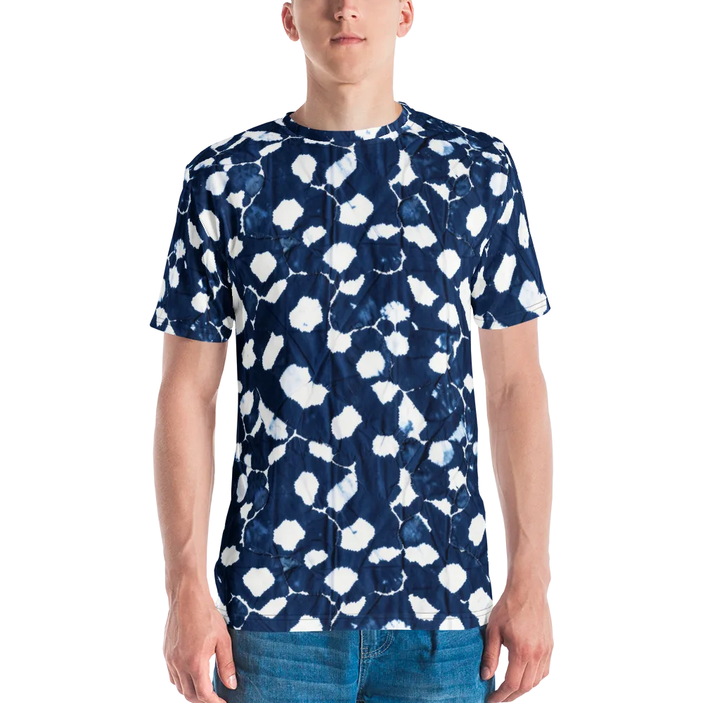 Shibori Midnight on Men's Crew Neck T-Shirt — Front