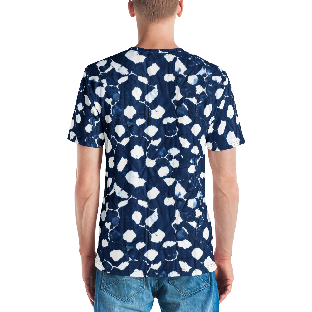 Shibori Midnight on Men's Crew Neck T-Shirt — Back