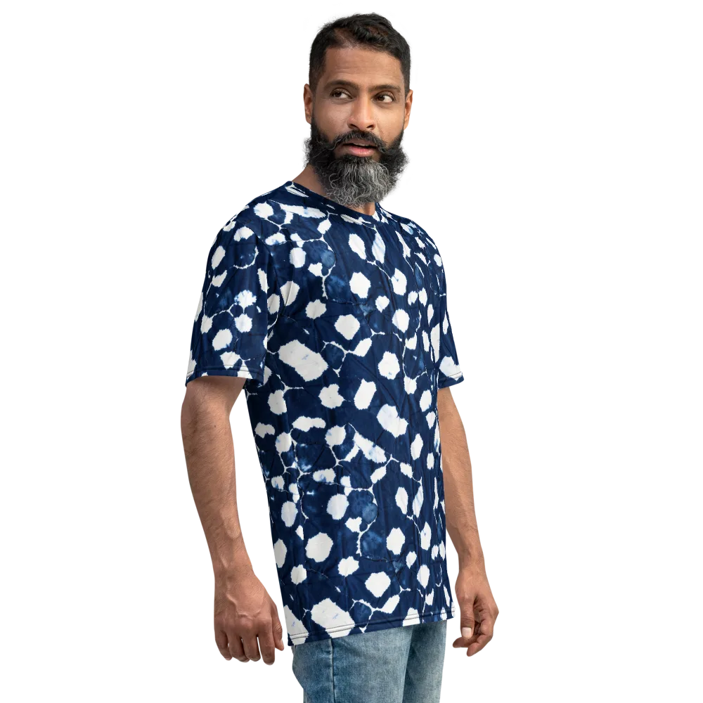 Shibori Midnight on Men's Crew Neck T-Shirt — Right