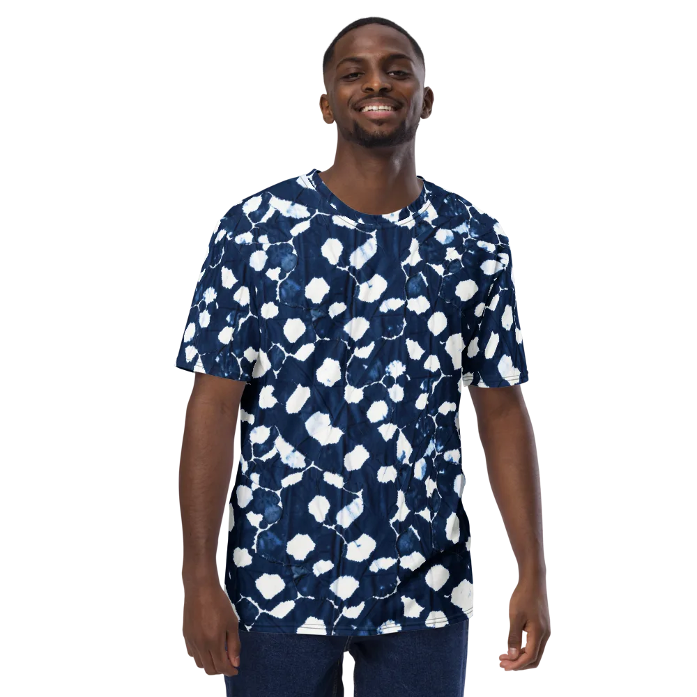 Shibori Midnight on Men's Crew Neck T-Shirt — Front