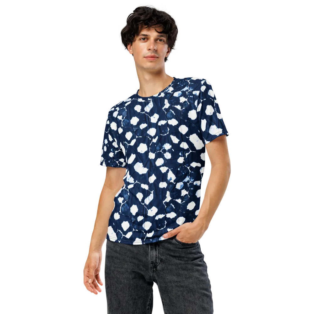 Shibori Midnight on Men's Crew Neck T-Shirt — Front