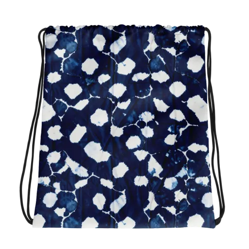 Shibori Midnight on a Drawstring Bag