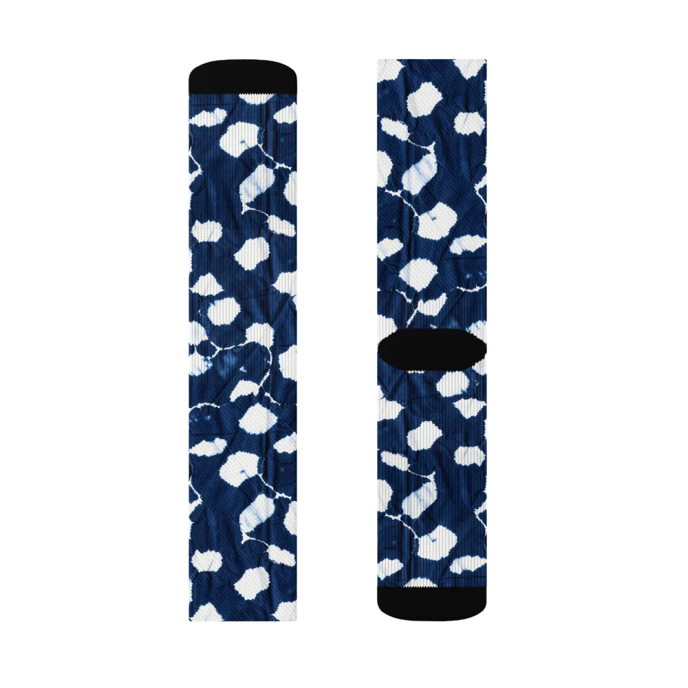 Shibori Midnight on Socks — Right Sock