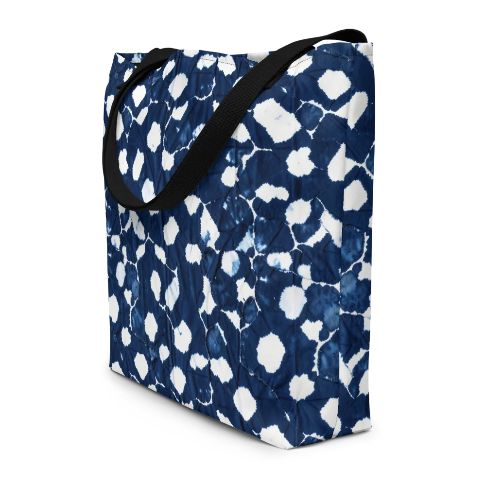 Shibori Midnight on Large Tote Bag W/ Pocket — Front