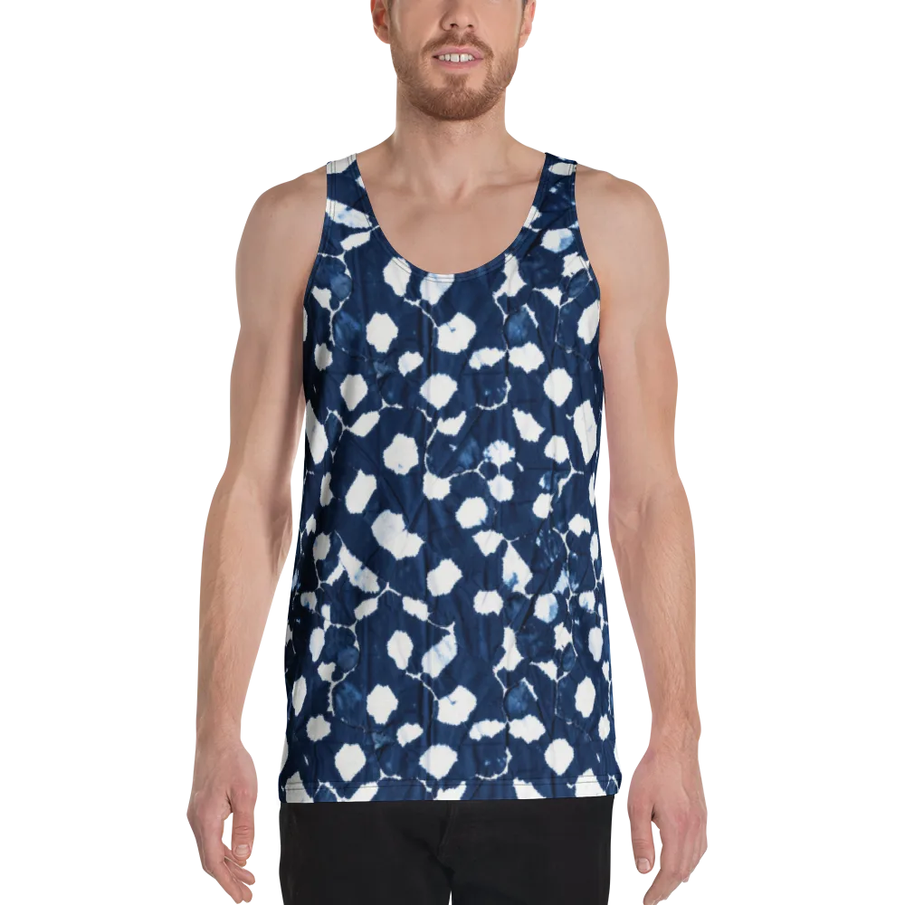 Shibori Midnight on Men's Tank Top — Front