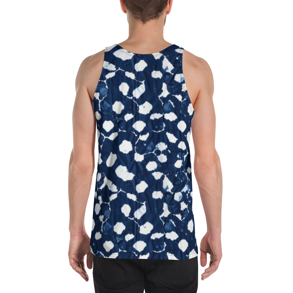 Shibori Midnight on Men's Tank Top — Back
