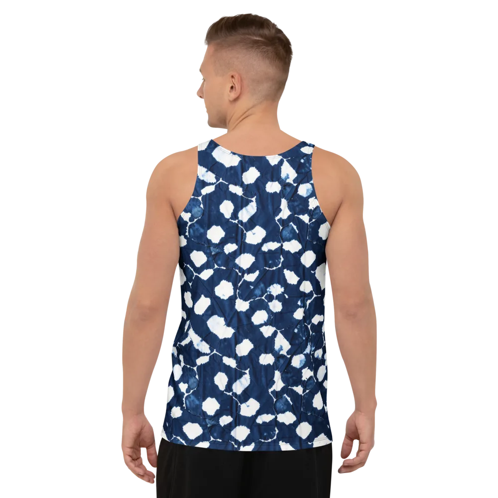 Shibori Midnight on Men's Tank Top — Back