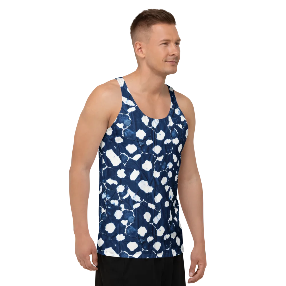 Shibori Midnight on Men's Tank Top — Right Front