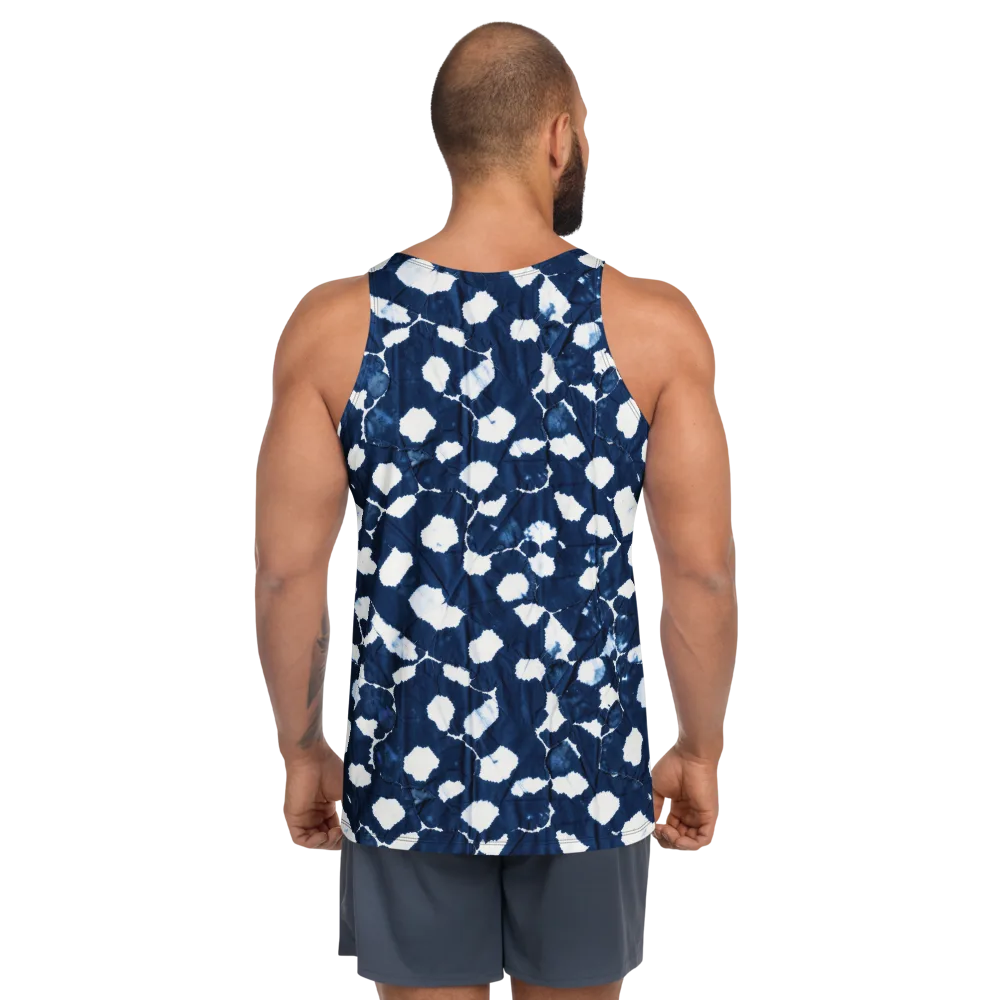 Shibori Midnight on Men's Tank Top — Back
