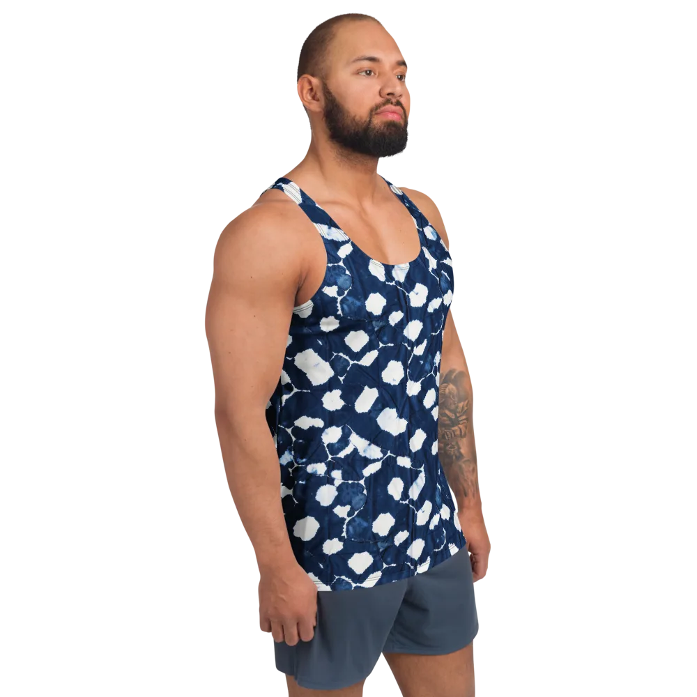 Shibori Midnight on Men's Tank Top — Right Front