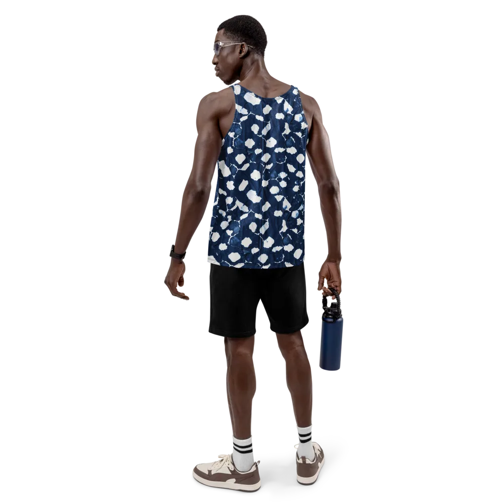 Shibori Midnight on Men's Tank Top — Back