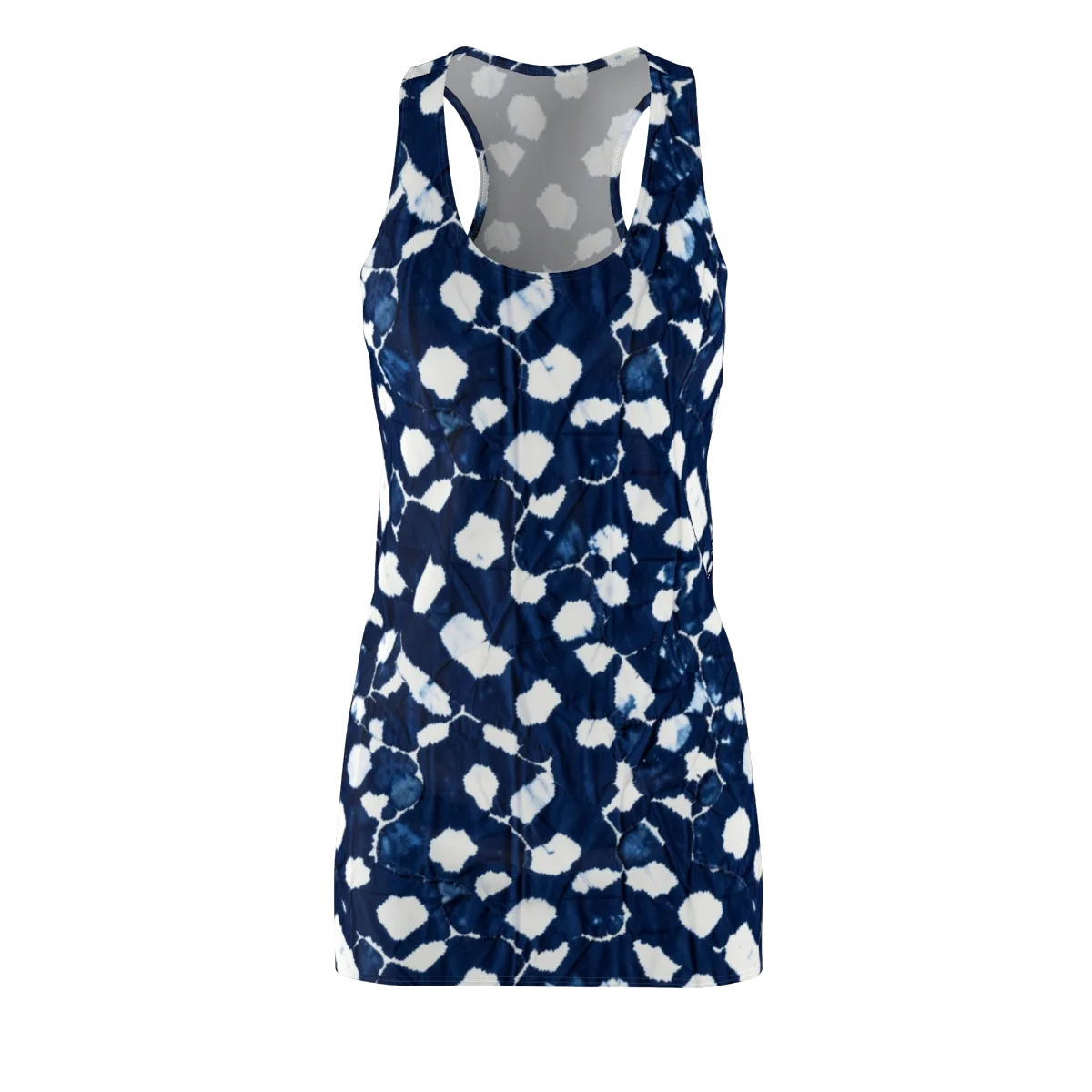 Shibori Midnight on Racerback Dress — Front