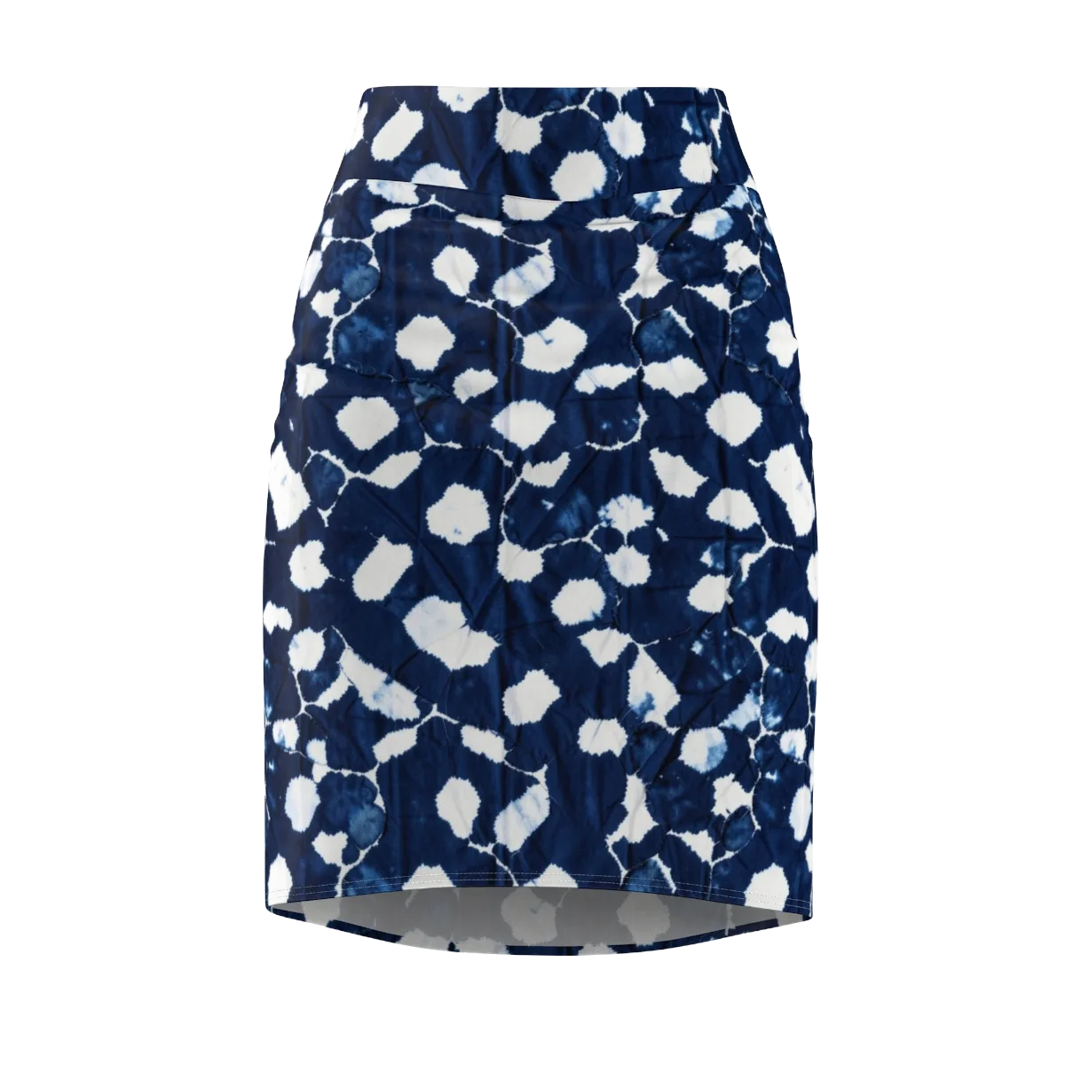 Shibori Midnight on Pencil Skirt — Front